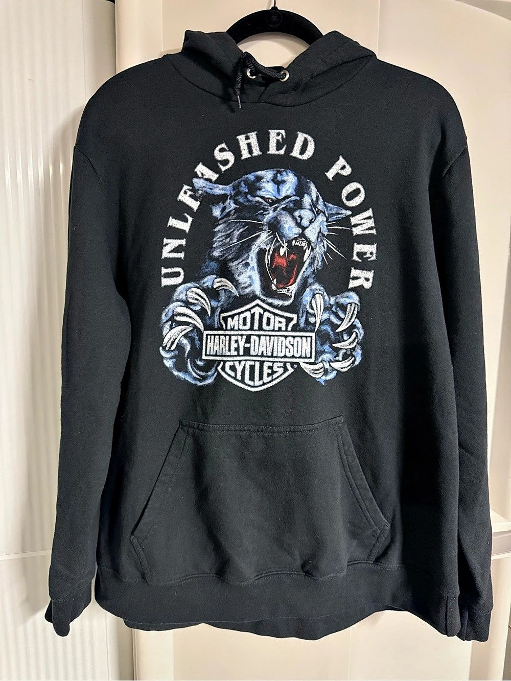 Harley-Davidson Unleashed Power Roaring Tiger Hoodie North Tonawanda NY Black XL